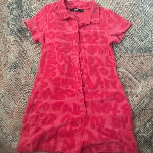 Jaded London Towelling Terry Playsuit in Pink Size 6 Worn Once to a festival